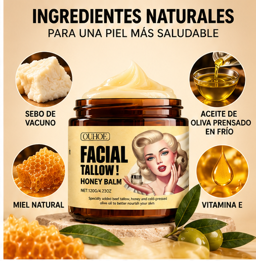 Crema Hidratante de Tallow y Miel